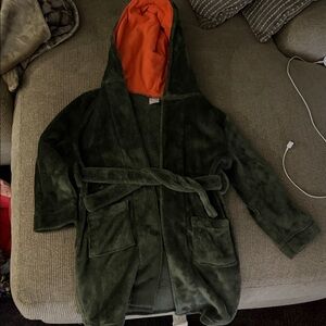 Wonder Nation Green Robe with Orange Trim